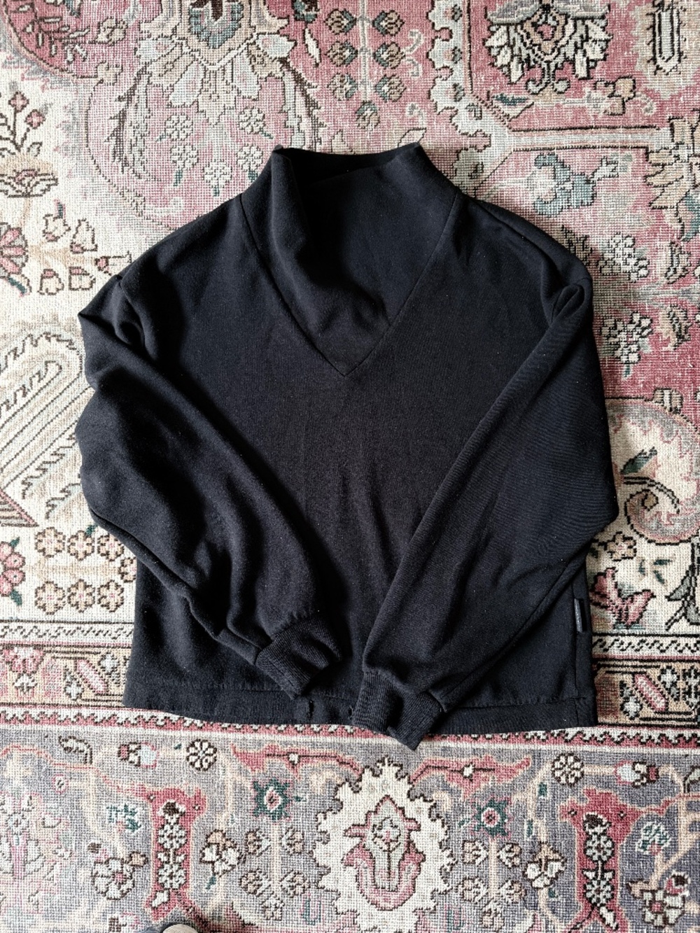 Varley Black Betsy Sweat Doublesoft Mock Turtleneck